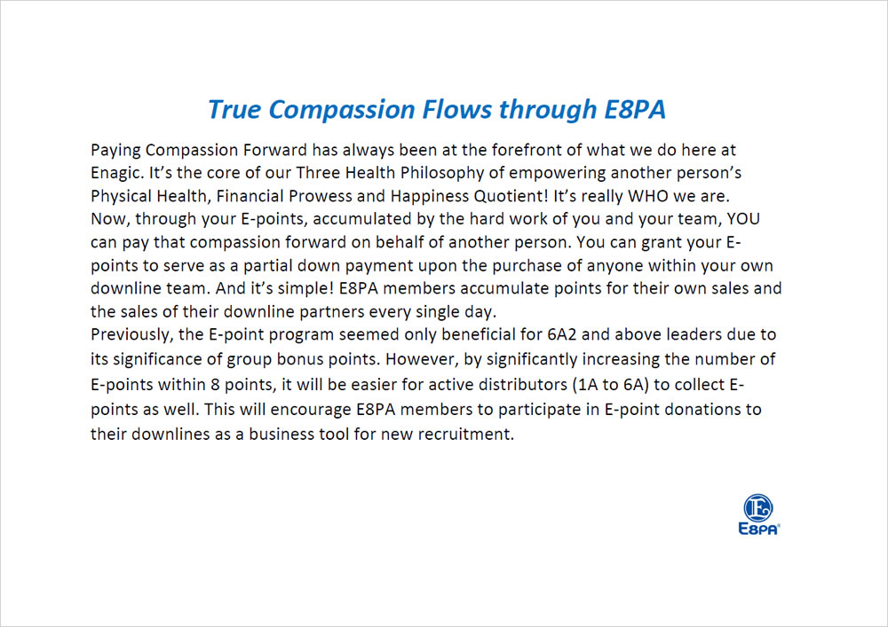 True Compassion Flows through E8PA
